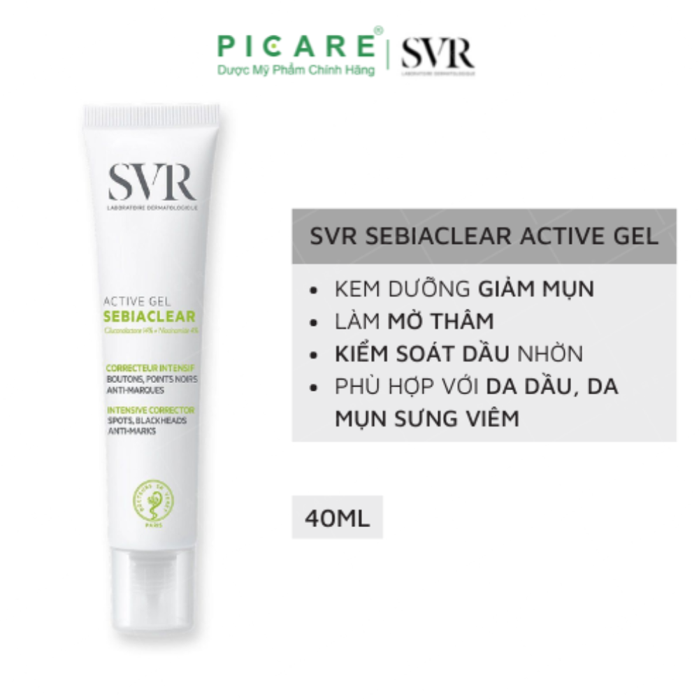 Kem Làm Giảm Mụn Và Loại Bỏ Dầu Cho Da SVR Sebiaclear Active Tuýp 40ml - SAC