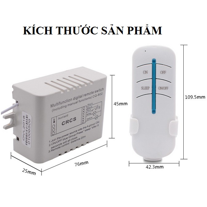 Công tắc điều khiển từ xa RF 4 cổng, Khoảng cách điều khiển từ xa từ 15-20m(khi sử dụng trong nhà) ngoài trời không vật cản xa hơn 30m