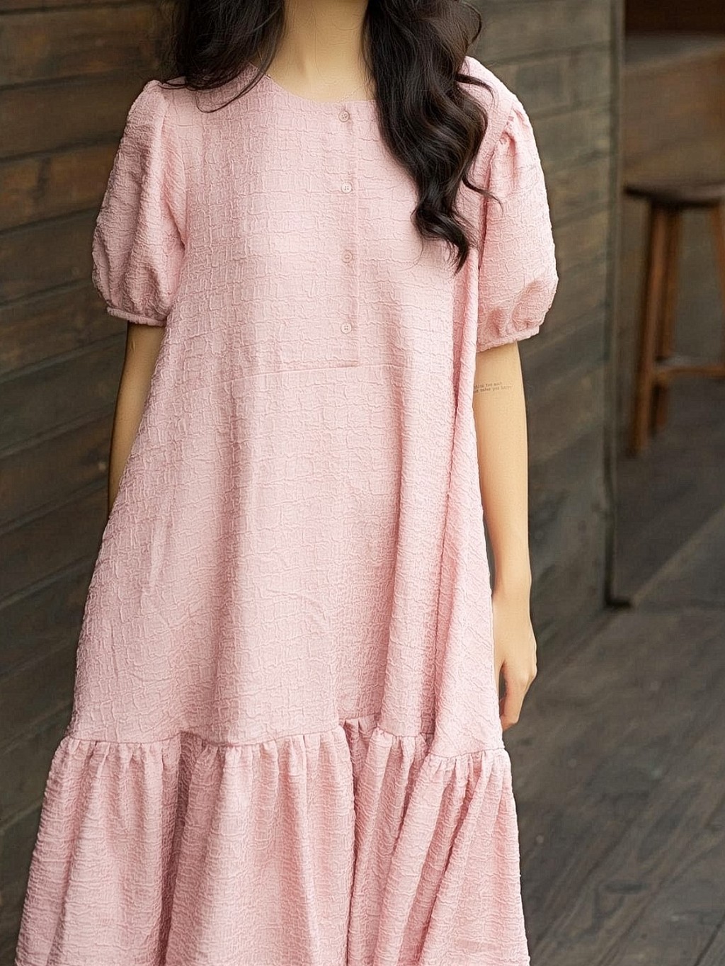 Đầm cotton hồng NGADO
