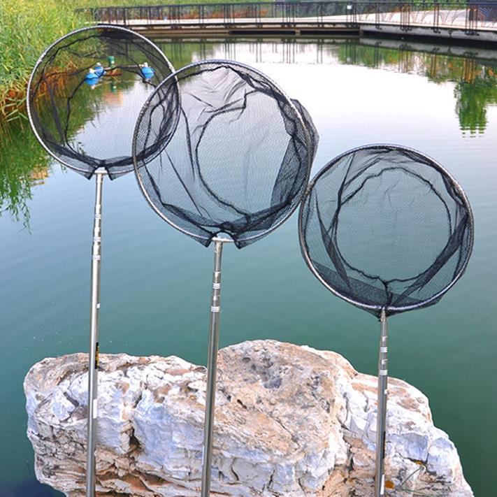 Vợt Cá Inox Vành Tròn Vợt Cá Vành Lục Giác siêu khỏe KK5 đồ câu FISHING_HD