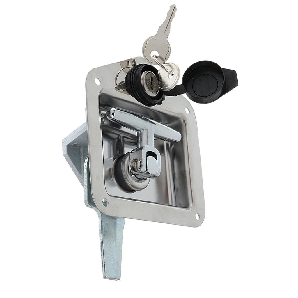 4pcs/pack Car Truck Trailer Camp Stainless Steel Folding T Shape Handle Lock Tool Latch