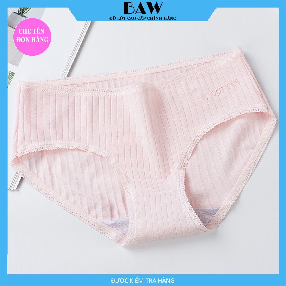 Bộ 5 Quần Lót Cotton Không Đường May thương hiệu BAW Kháng Khuẩn Thoáng Mát Màu Sắc Tùy Chọn Cho Nữ QLN15