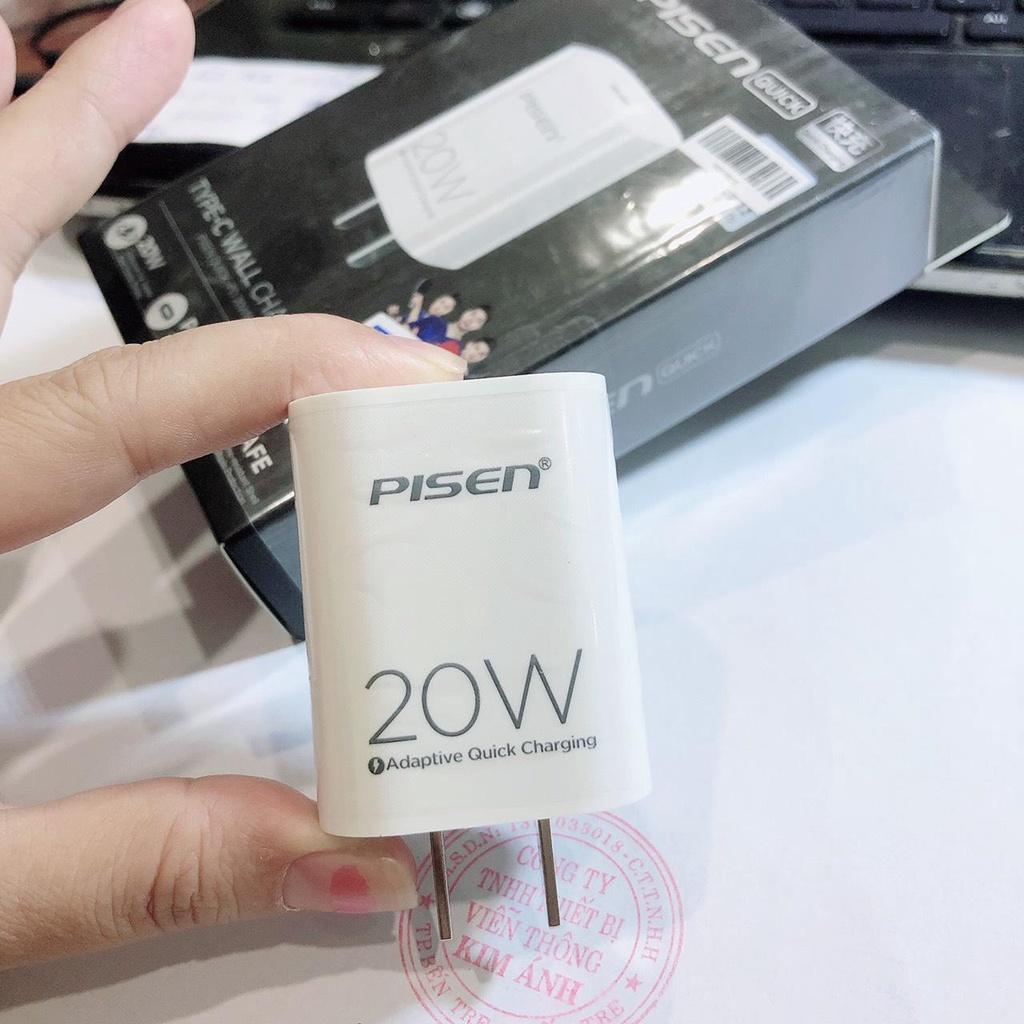 Cóc sạc nhanh PISEN Quick PD 20W - - Màu trắng, Hàng chính hãng