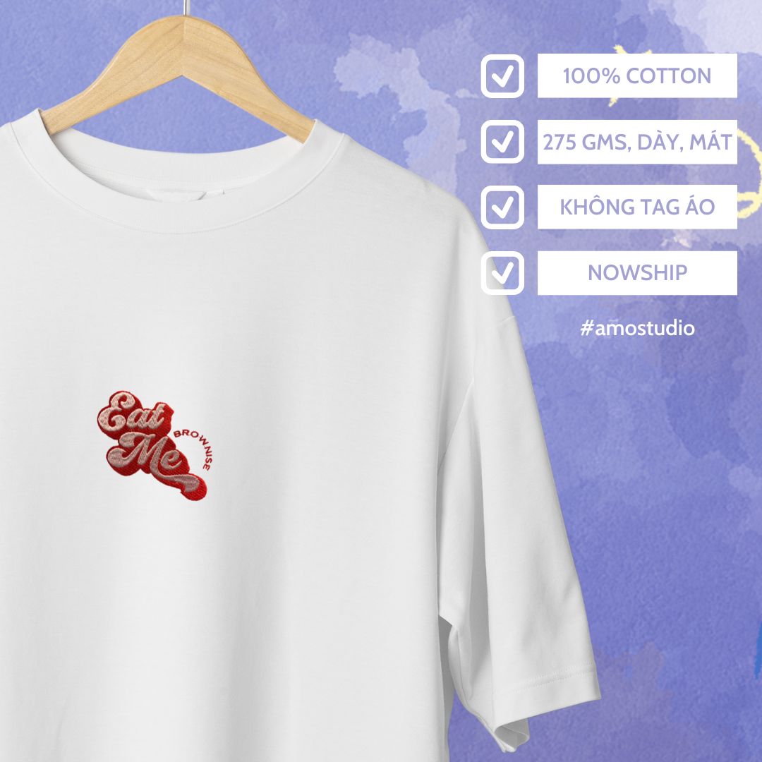 Áo thun thêu unisex | Couple - Custom - Chất Liệu Cotton khô 100%, 2 chiều - Form rộng