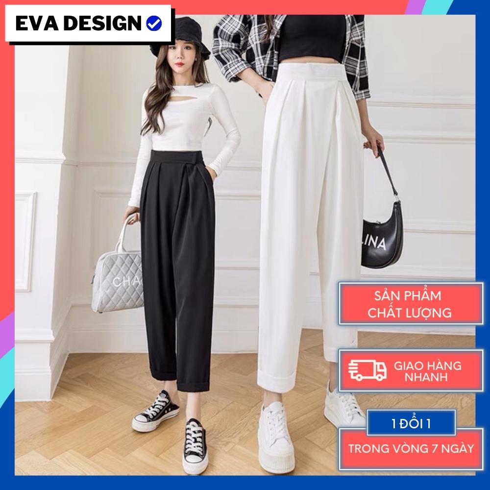 Quần tây dài baggy công sở nữ cạp cao xếp ly che khuyết điểm chân dễ phối đồ mặc đi làm, đi chơi dạo phố màu đen trắng xám nâu phù hợp với mùa xuân hè thu vải tuyết mưa cao cấp