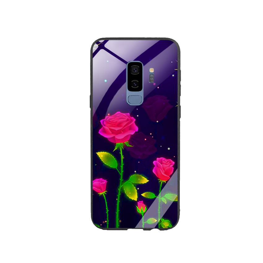 Ốp Lưng Kính Cường Lực cho điện thoại Samsung Galaxy S9 Plus - Rose 10