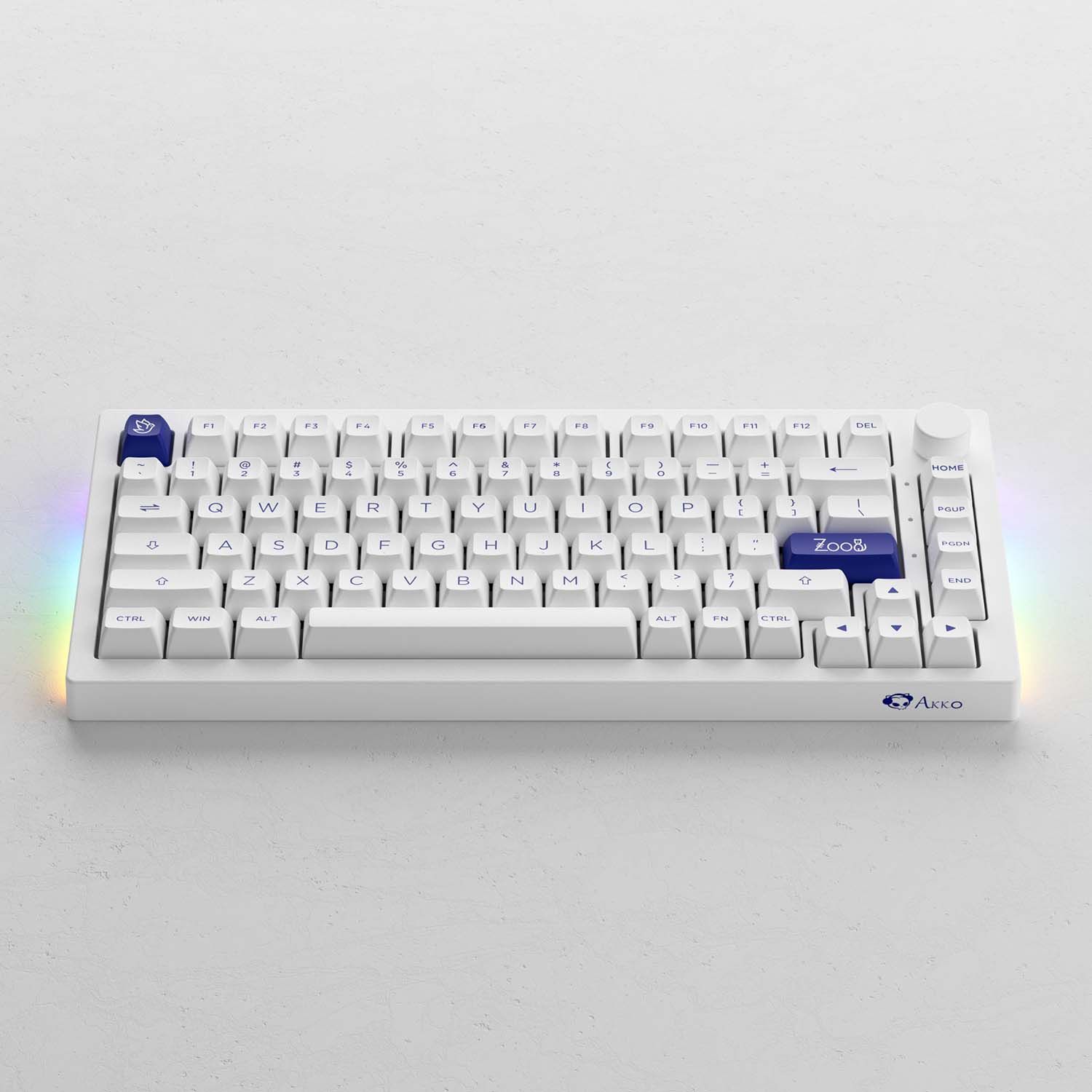 Bàn phím cơ AKKO 5075B Plus Blue on White - Hàng chính hãng