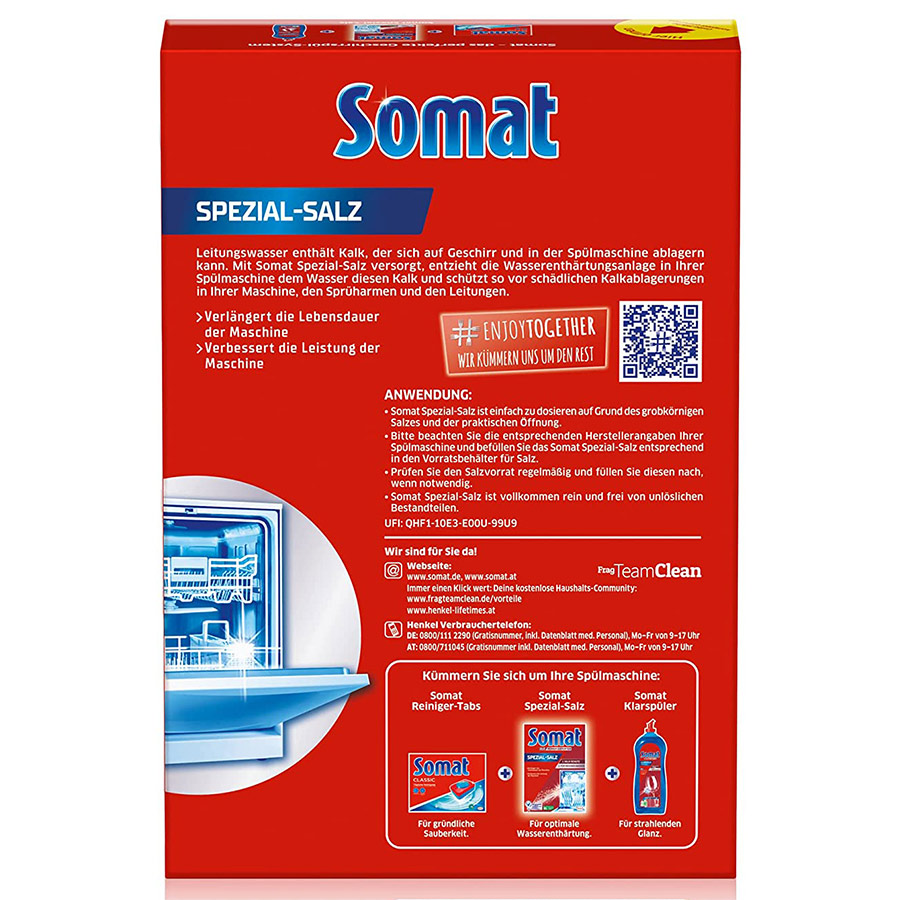 [Made in Germany] Muối rửa ly Somat Spezial Salz 1,2 Kg