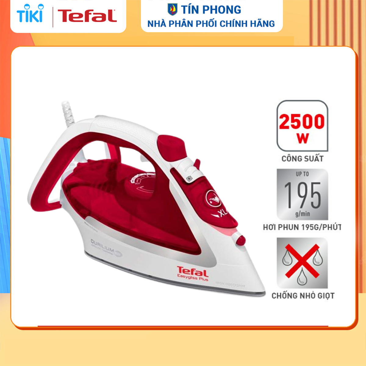 Bàn ủi hơi nước Tefal FV5717E0-2500W, sản xuất tại Pháp - Hàng chính hãng