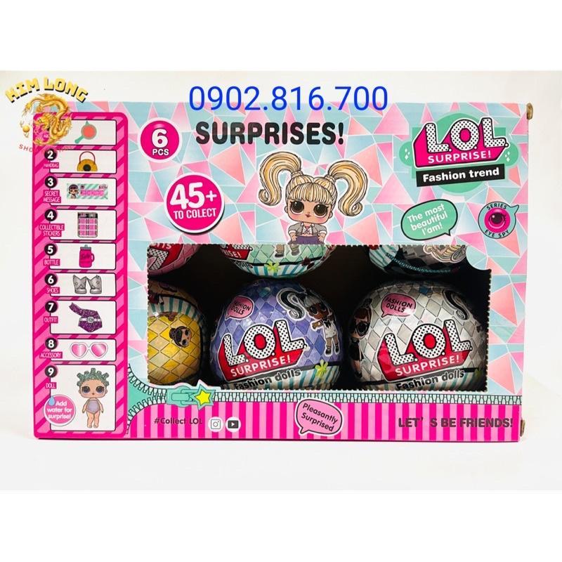 Hộp đồ chơi 6 quả trứng bất ngờ búp bê lấp lánh LOL SURPRISES cho bé gái