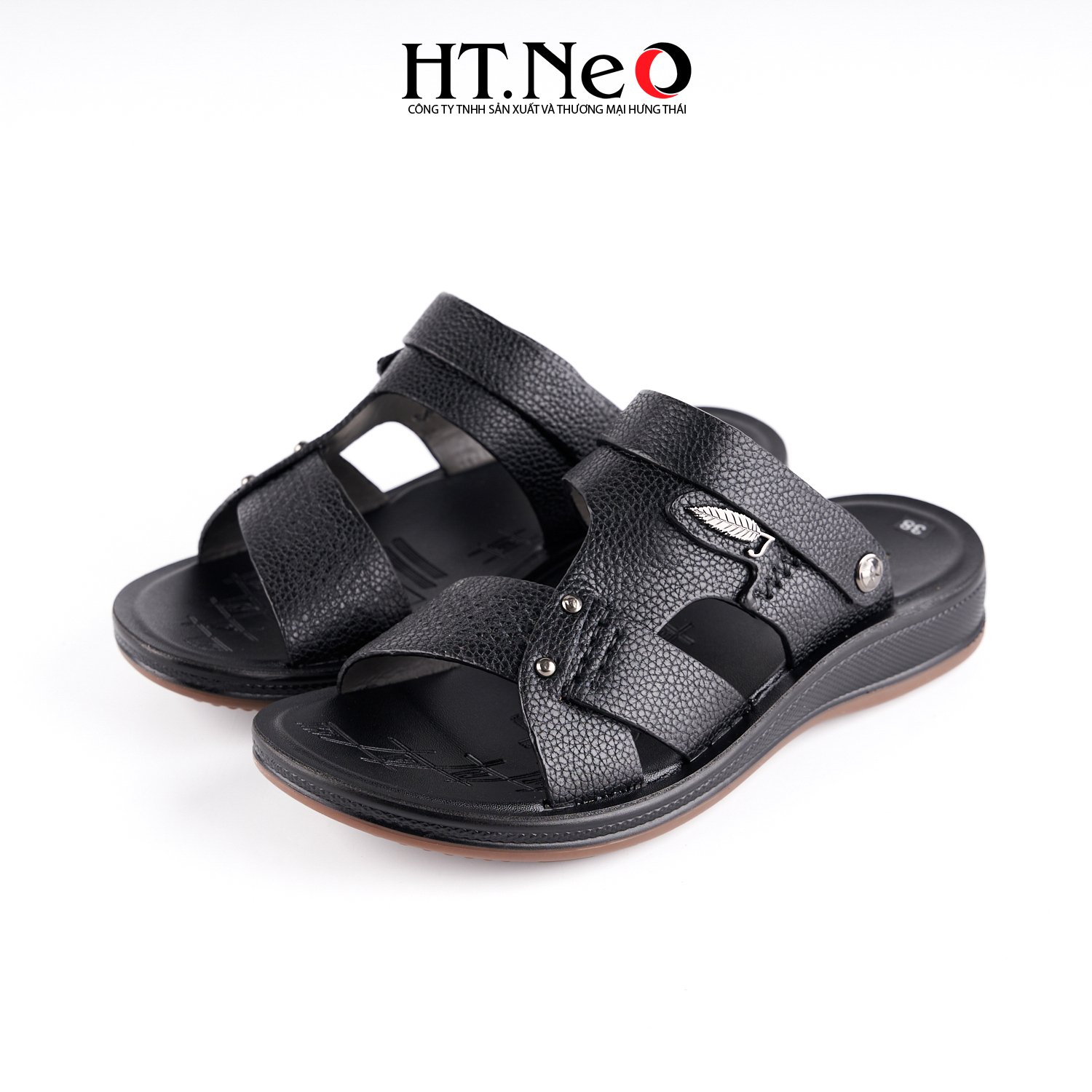 Sandal nam HT.NEO 100% da bò mềm mại, đế cao su nguyên khối, khâu may chân quai siêu chắc chắn SD155