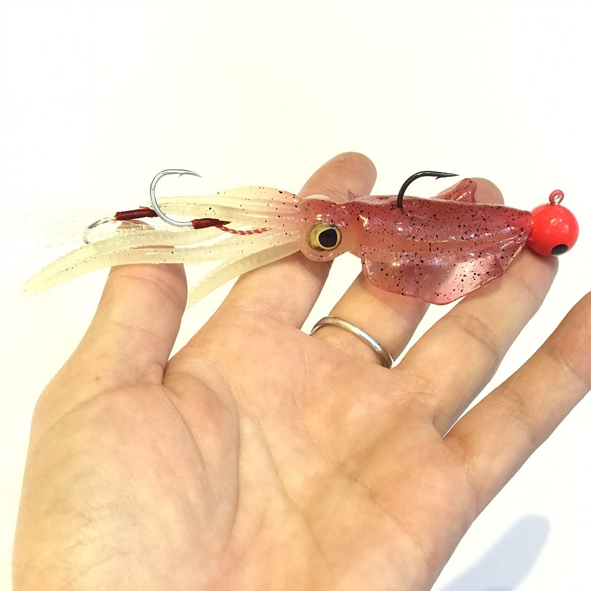 Mồi mưc giả câu cá biển kích thước 13cm x 25g gắn lưỡi jig head, dạng mồi mềm câu cá ngừ cá bống mú, cá chẽm cá nhồng măng hiệu quả