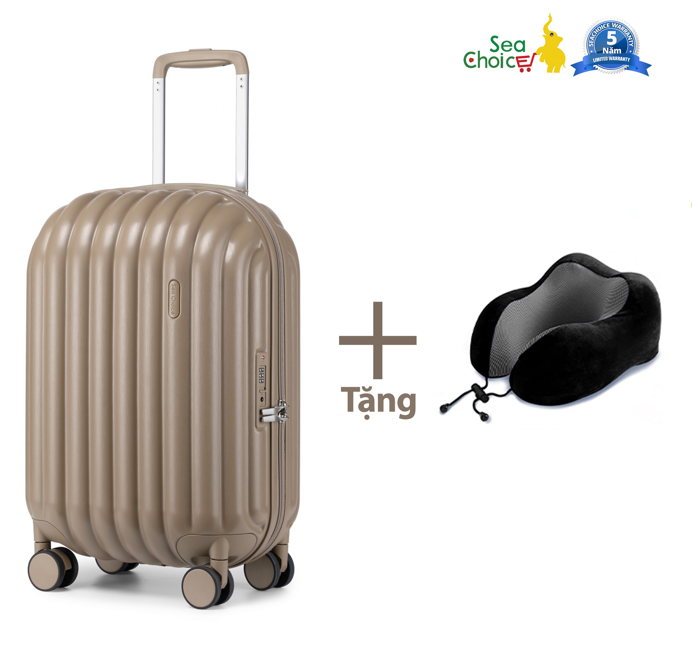 Vali du lịch cabin Sea Choice vỏ cứng 100% ABS Size 20'' có tặng Gối cổ xốp nhớ miễn phí nhiều màu được chọn có khóa TSA - Bảo hành 5 năm