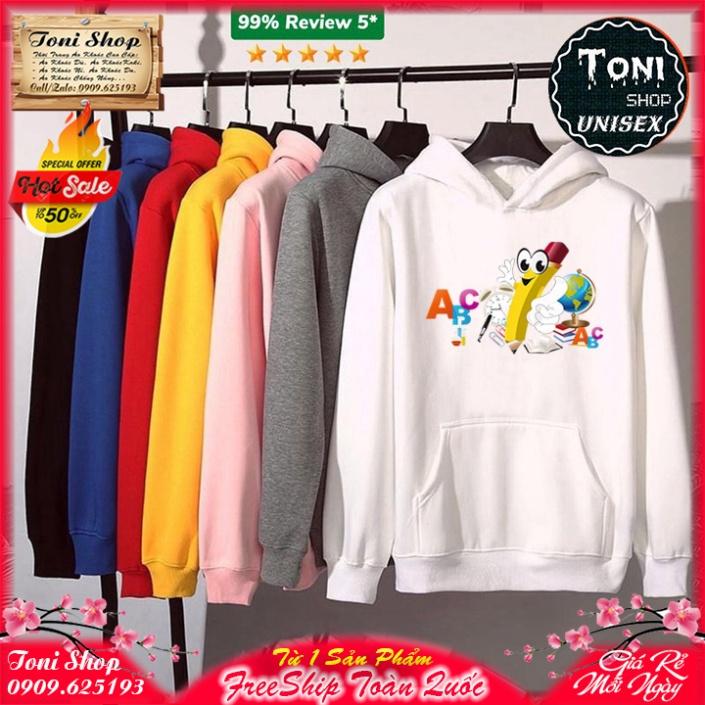 ÁO HOODIE ABC BÚT CHÌ Nỉ Ngoại Cao Cấp - In Pet Siêu Bền Siêu Đẹp (HD6040 - Kèm Ảnh Thật) (TONI SHOP)