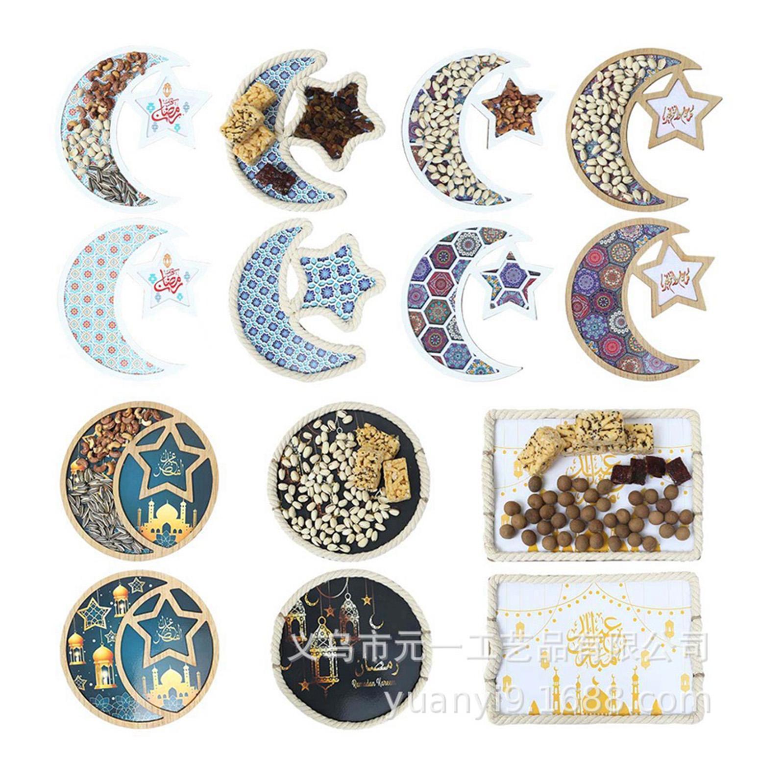 Eid Moon Star Dinner Plate Tray Table Decorations for Style A
