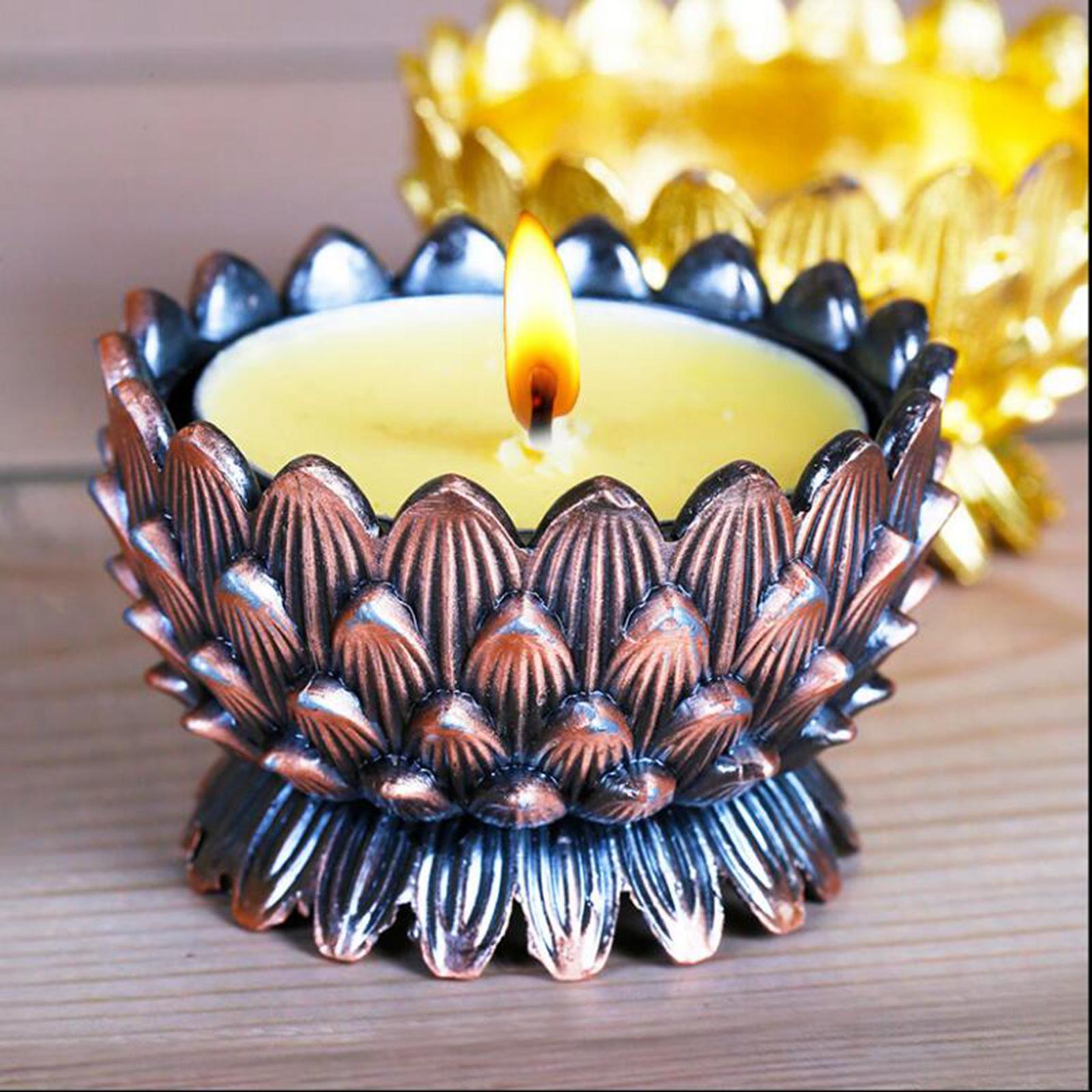 Lotus Ghee Lamp Holder Oil Lamp Holder for Craft Ornaments Buddhist Altar Supplies