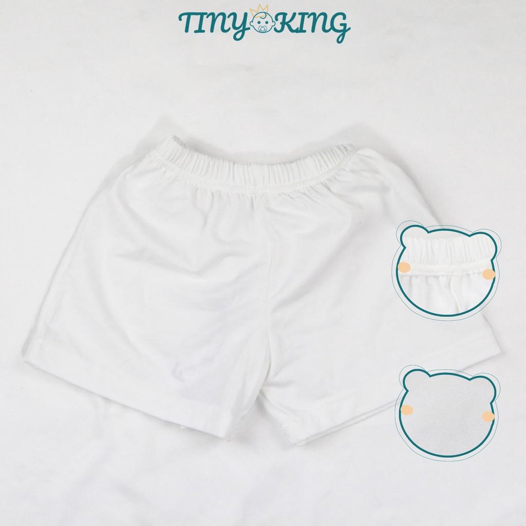 Quần short đùi cho bé trai, bé gái TINY KING màu trơn cotton thoải mái mát mẻ (QN02)