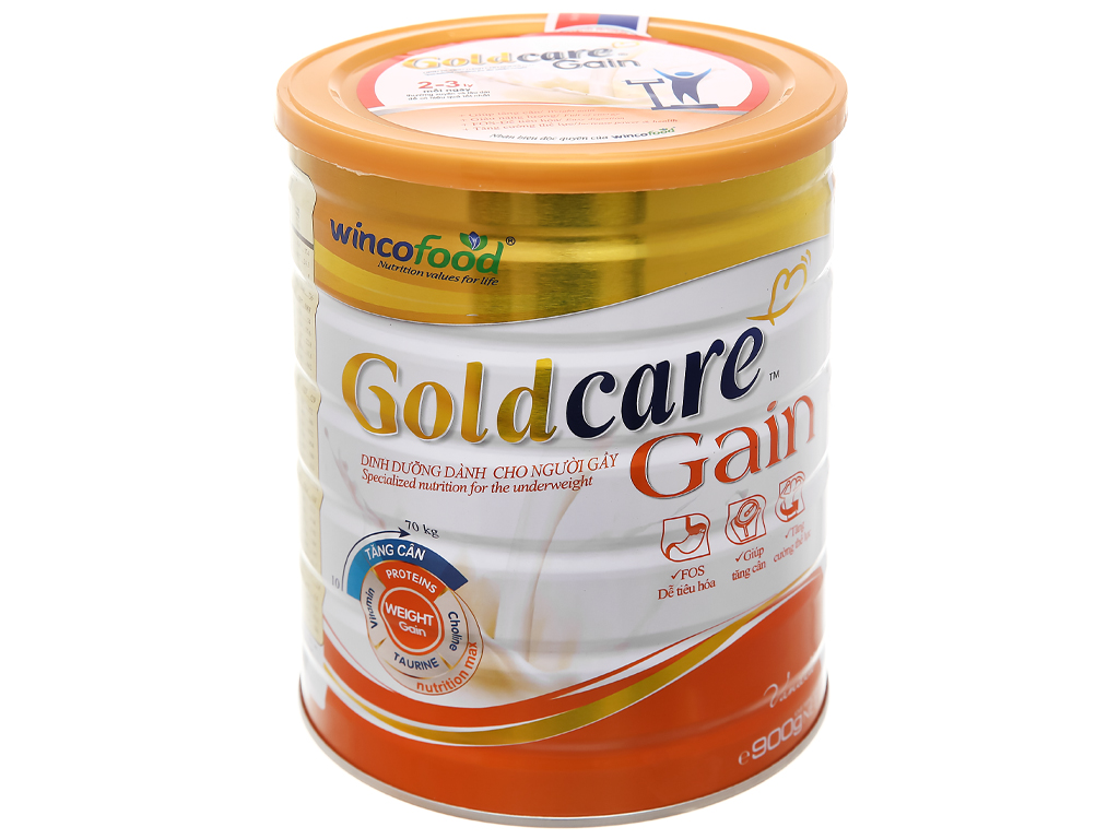 Sữa bột Wincofood Goldcare Gain: thích hợp cho mọi đối tượng và trẻ từ 1 tuổi trở lên giúp tăng cân và tăng cường thể lực