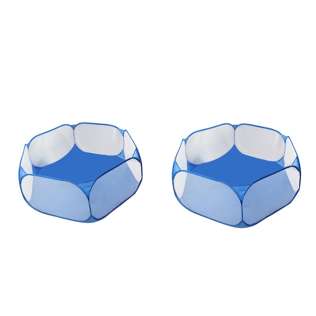 2x Foldable Play Pen Cage For Hamster Rabbit Guinea Pig Gerbil Mice Sky Blue