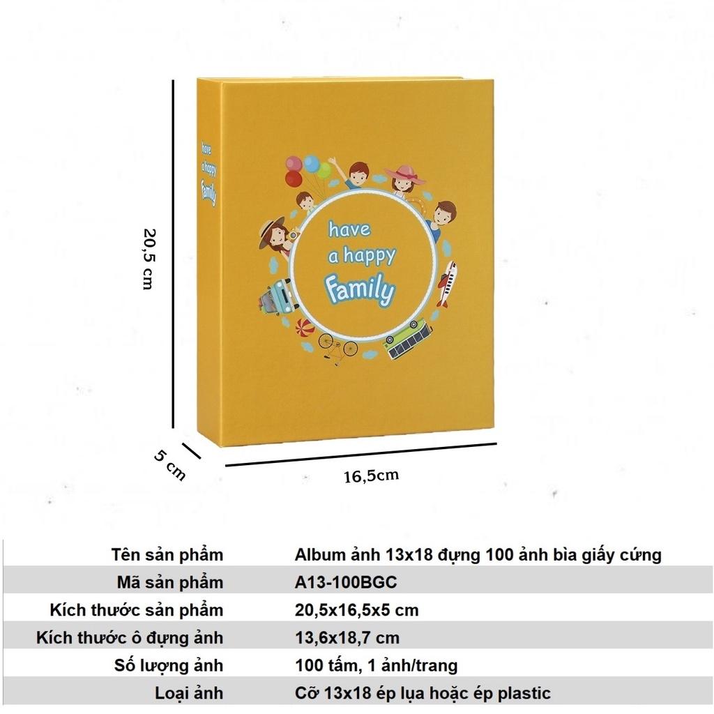 Album ảnh 13x18 đựng 100, 200 ảnh bìa giấy cứng đẹp cute để ảnh cho con, ảnh gia đình, làm quà tặng