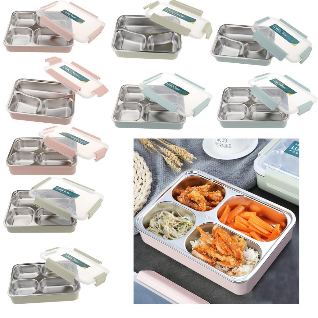 Stainless Steel Lunch Box Dinnerware Kids Food Container