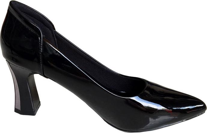 Giày cao gót 7cm Trường Hải gót to da bóng màu nâu thời trang cao cấp CG0412