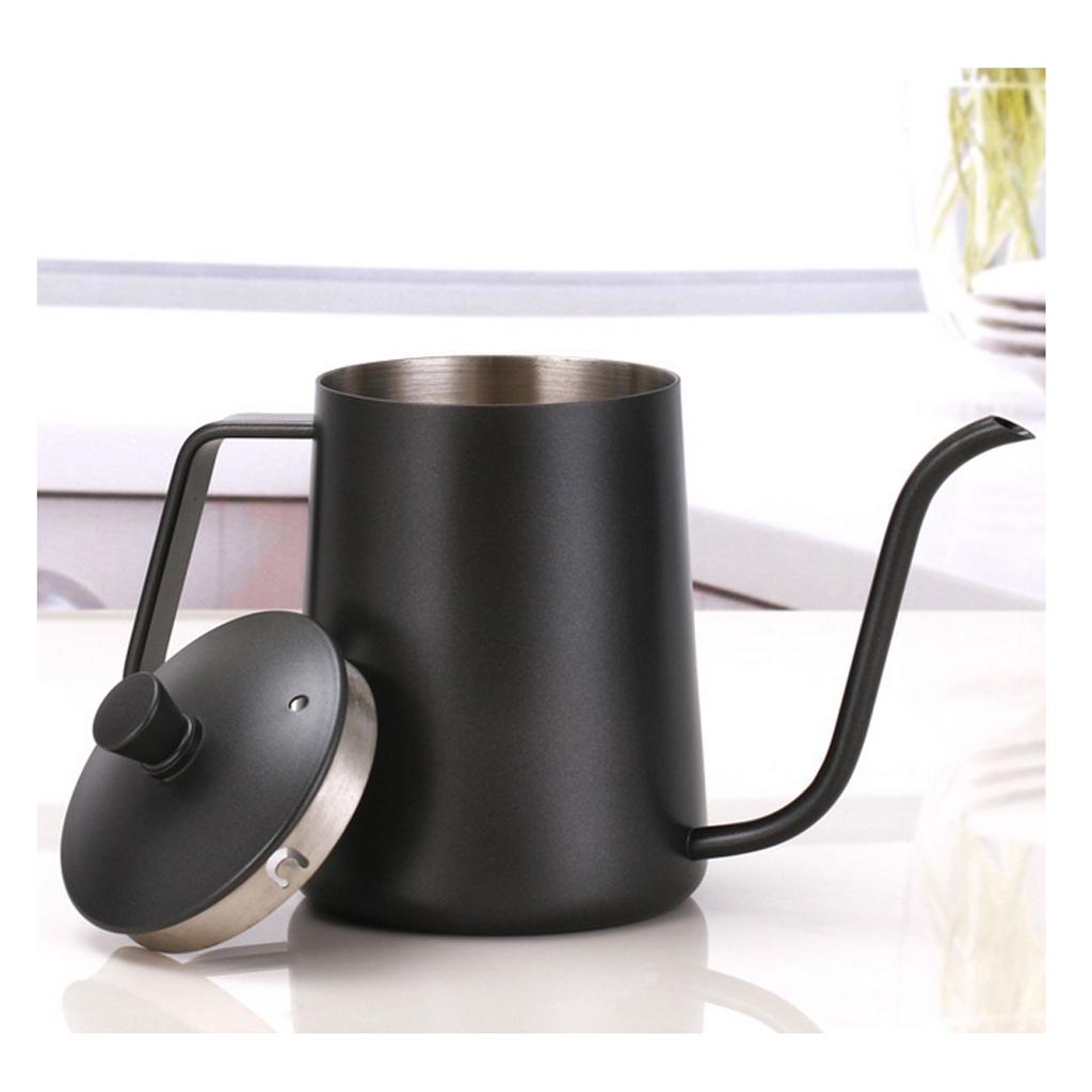 Stovetop Gooseneck Tea Coffee Kettle Stainless Steel Hot Water 600ml Black
