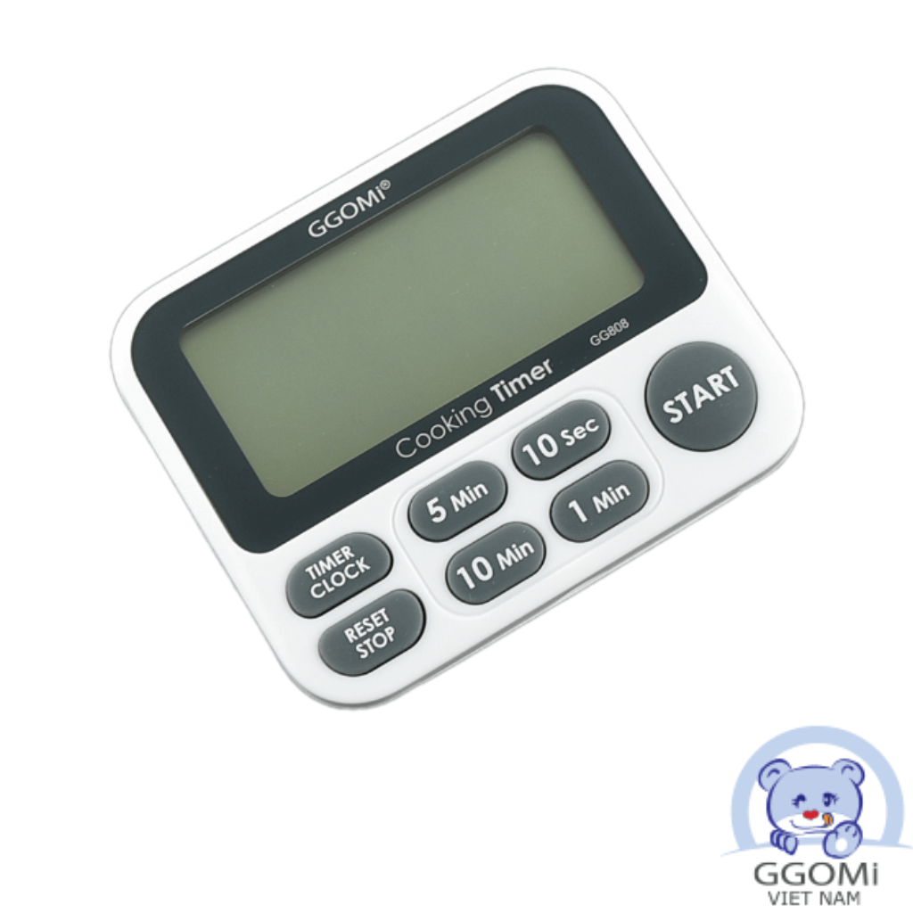 Hàng chính hãng: Đồng hồ bấm hẹn giờ màn hình điện tử GGOMi Hàn Quốc GG808. Dùng để bấm giờ nấu ăn, tập thể dục thể thao