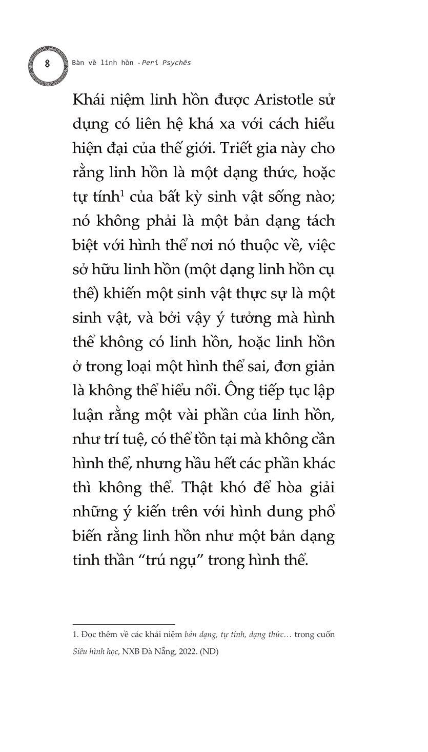 Bàn Về Linh Hồn - Peri Psychēs - Tác Phẩm Triết Học Kinh Điển
