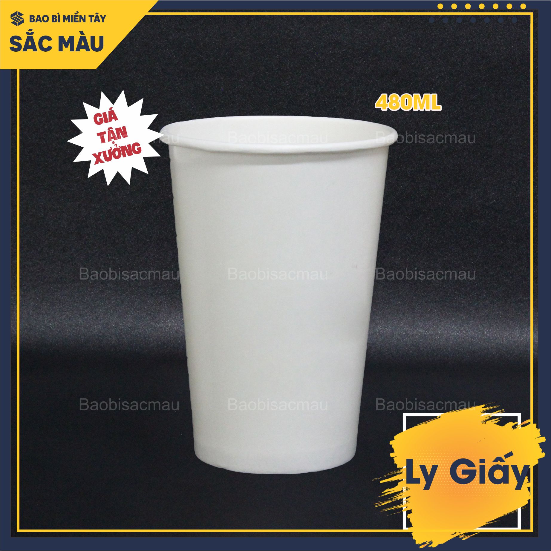 Sỉ 50 cốc giấy/ ly giấy trơn dung tích 360ML, 480ML và 660ML