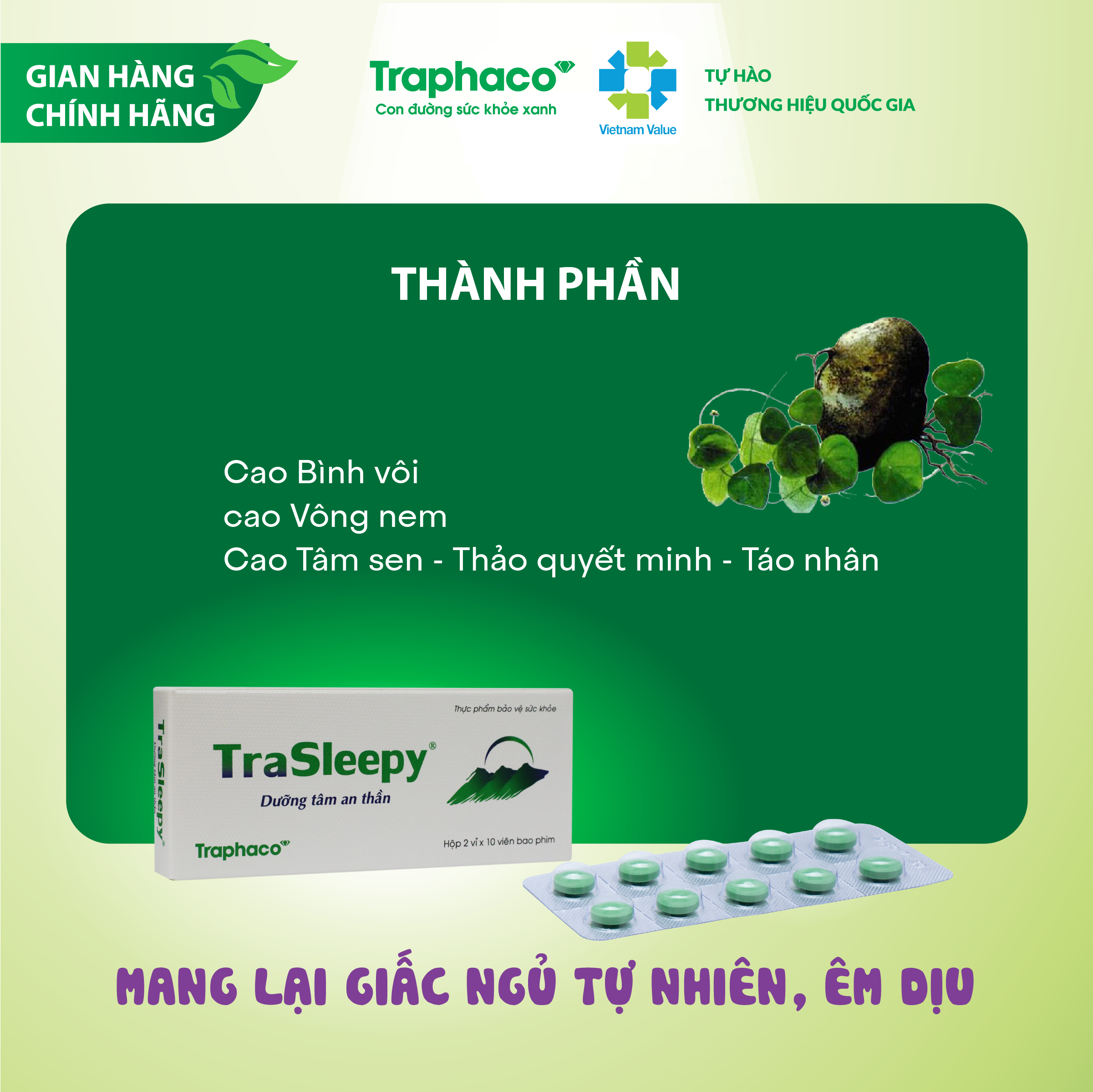 TRASLEEPY - MANG LẠI GIẤC NGỦ TỰ NHIÊN, ÊM DỊU