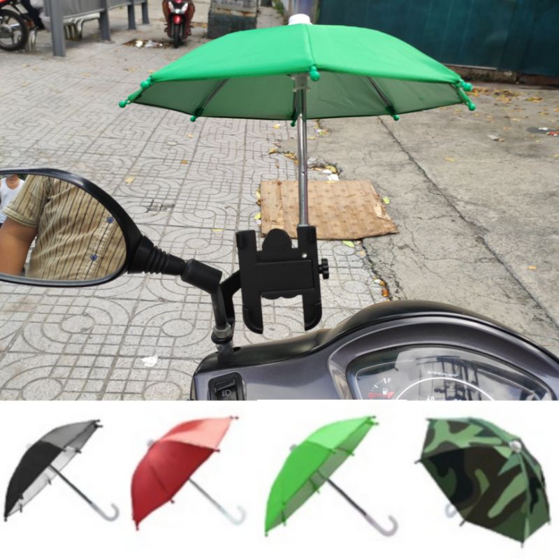 DÙ MINI CHE MƯA , NẮNG CHO ĐIỆN THOẠI , GẮN XE MÁY