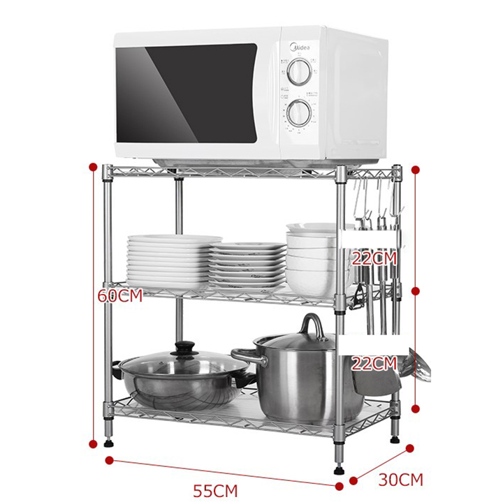 Kệ để lò vi sóng 3 tầng inox - Kệ để đồ nhà bếp đa năng