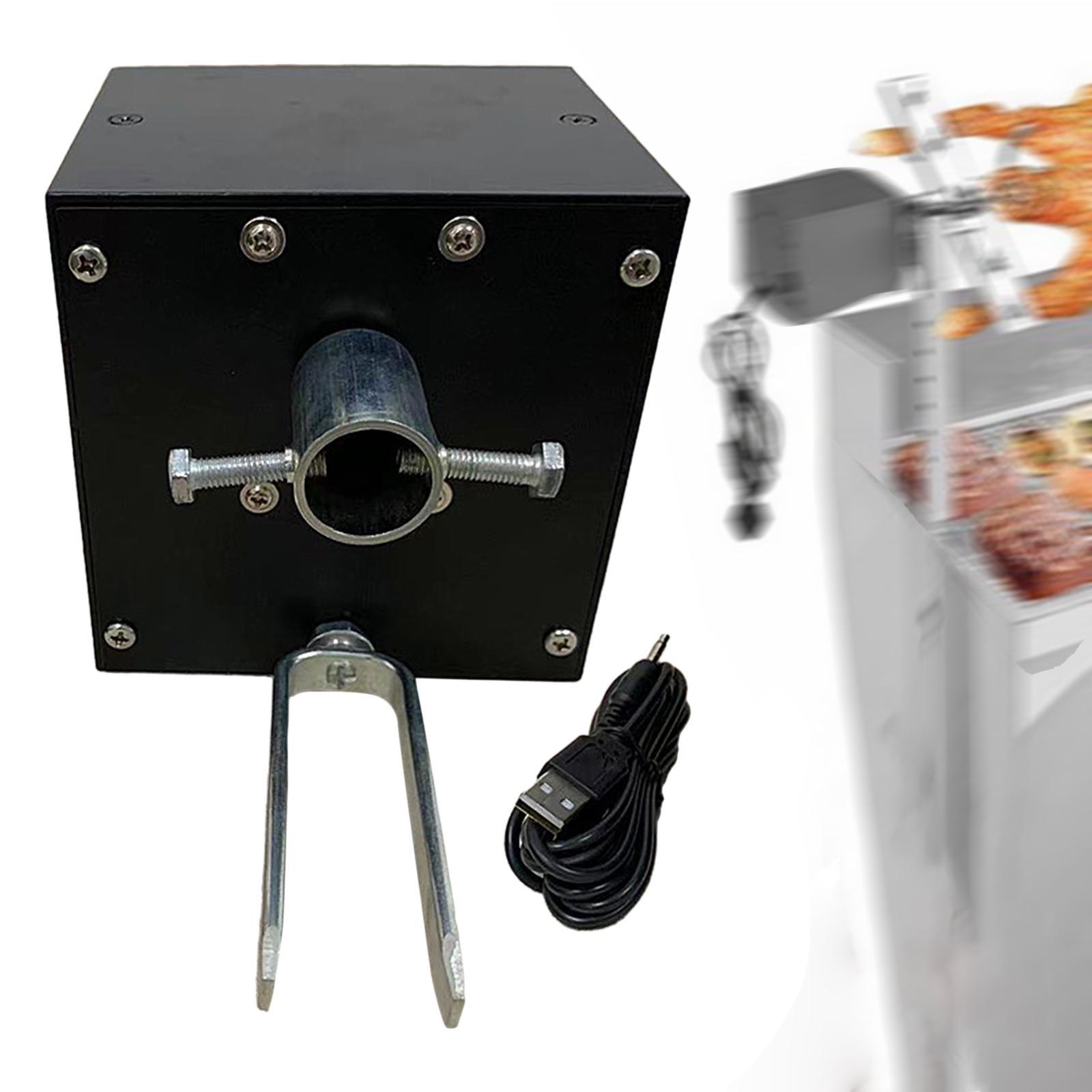 Grill Rotisserie Motor/ BBQ Motor with 1.5M USB Cable/ Black Universal Low Noise Barbecue Motor Grill Motor for Home Outdoor