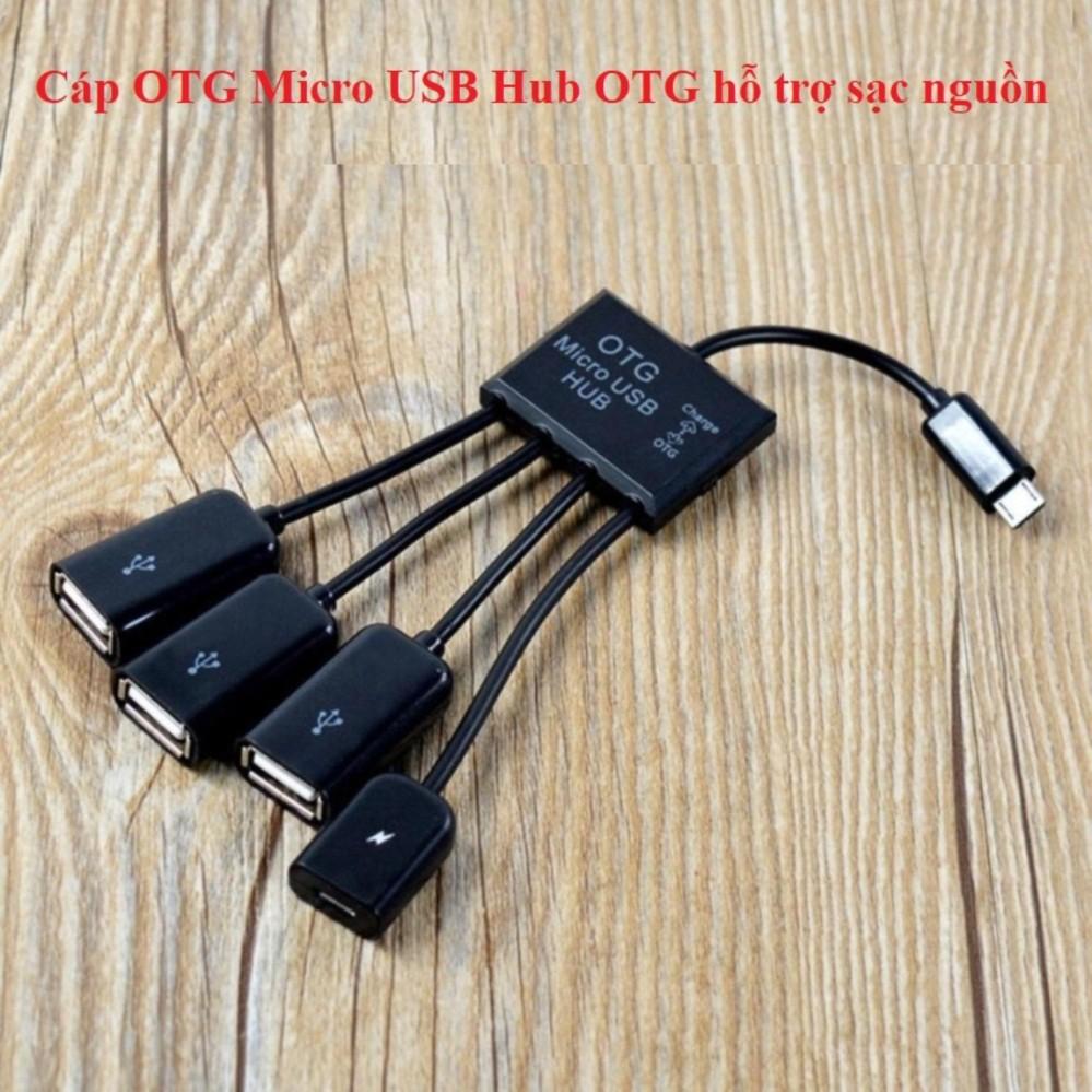 Cáp OTG Micro USB Hub OTG hỗ trợ sạc nguồn cho Điện thoại, Máy tính bảng