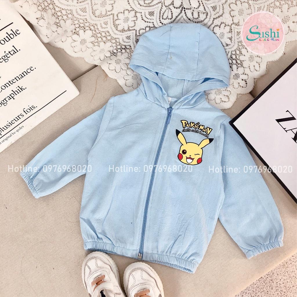 Áo nắng Pikachu - chất đũi mềm mát, mặc cực thích. Cam kết hàng đẹp