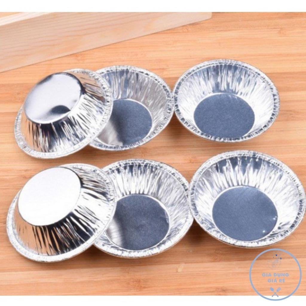 Set 100 cốc chén khuôn giấy bạc nhôm nướng hàu bánh tart trứng siêu tiện lợi