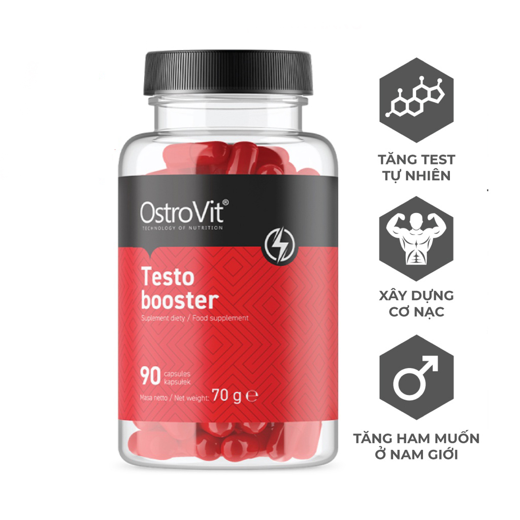 Ostrovit Testo Booster (90viên), Hỗ Trợ Tăng Cường Sinh Lý, Hormone Testosterone Nam Giới, Hỗ Trợ Phát Triển Cơ Bắp