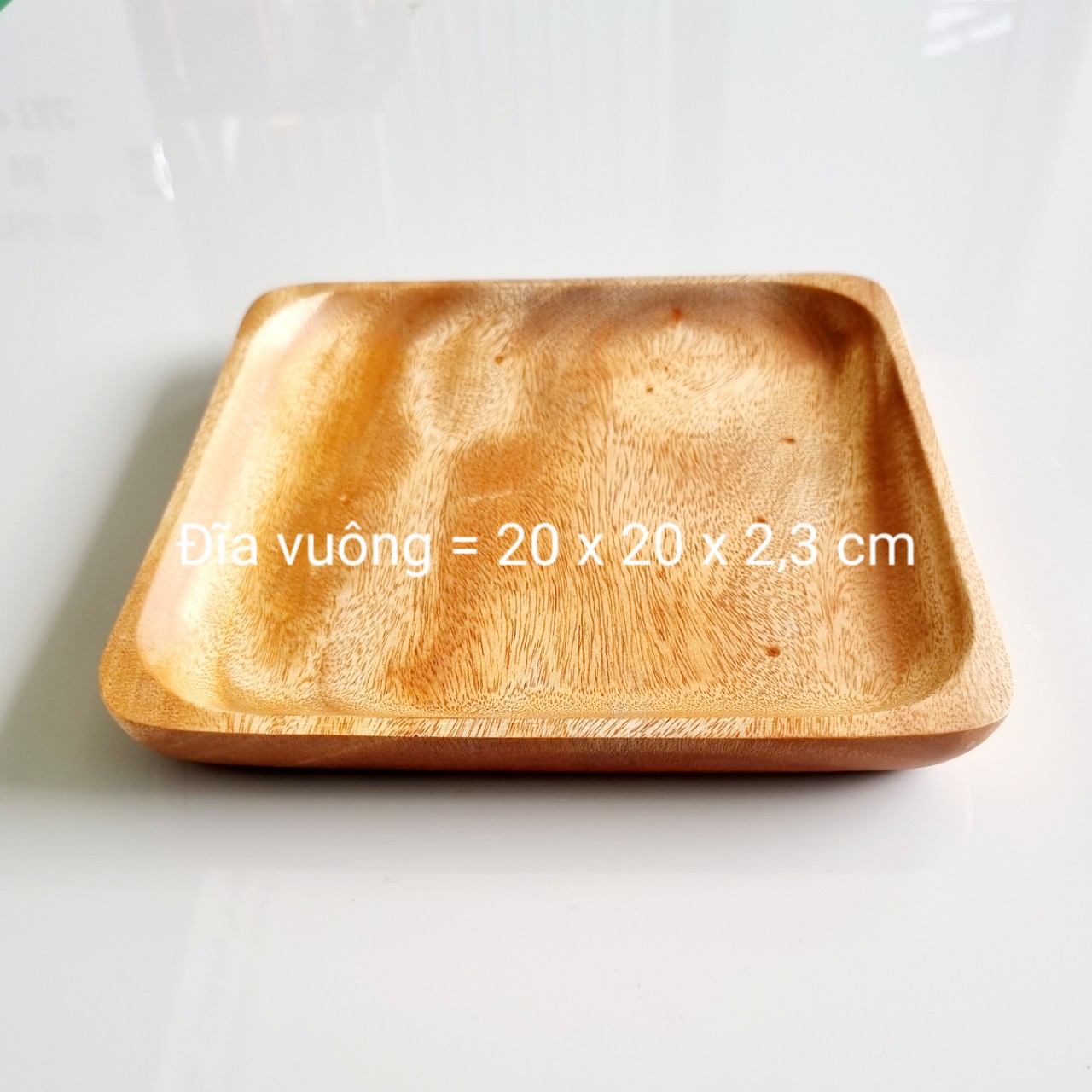 Đĩa Vuông Bằng Gỗ Xà Cừ Tự Nhiên - VAGOO - 3 Kích Cỡ Làm Thủ Công Chống Thấm, Chống Ẩm Mốc, An Toàn Cho Sức Khoẻ