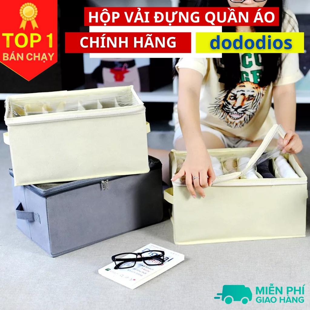 Hộp Vải Đựng Quần Áo, Hộp Để Quần Áo, Khăn Tắm, Đồ Lót Có Khóa Kéo Mặt Kính Ni Lông Nhiều Ngăn Tiện Ích DoDoDios