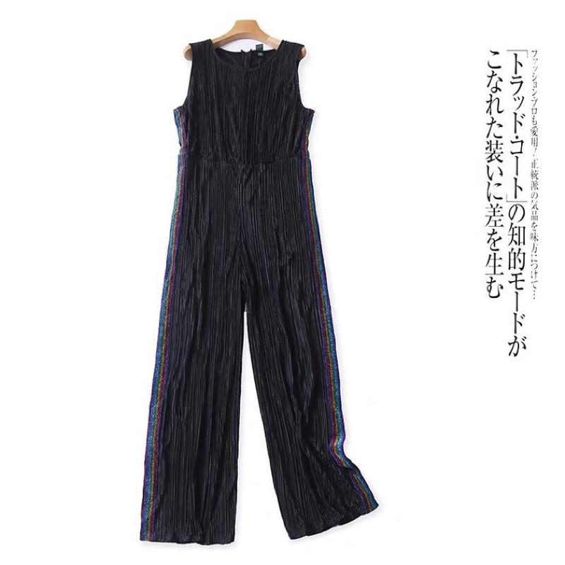 Jumpsuit dài vải xếp li xuất xịn