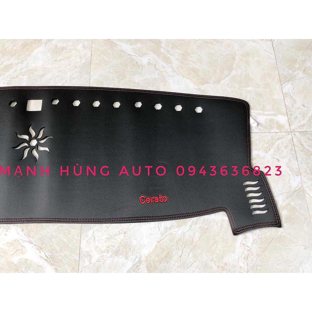 Thảm da Taplo KIA Cerato 2019 2020 2021 vân Carbon cao cấp