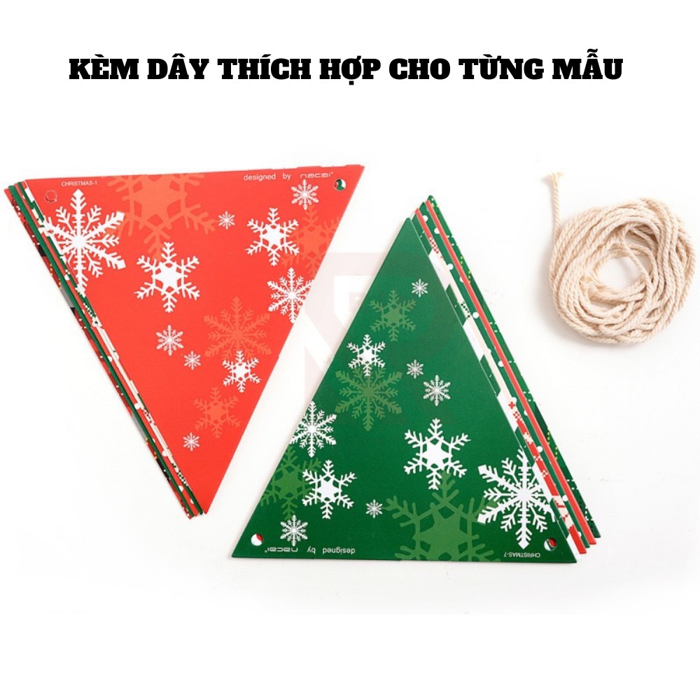 Dây cờ trang trí / Dây cờ treo Noel – Giáng sinh – Christmas dùng để trang trí nhiều mẫu