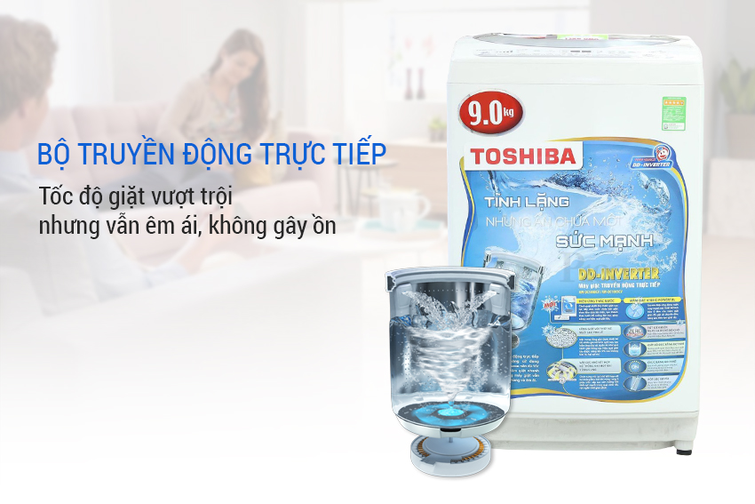 Máy Giặt Cửa Trên Inverter Toshiba AW-DC1000CV (9.0 Kg) - Hàng Chính Hãng