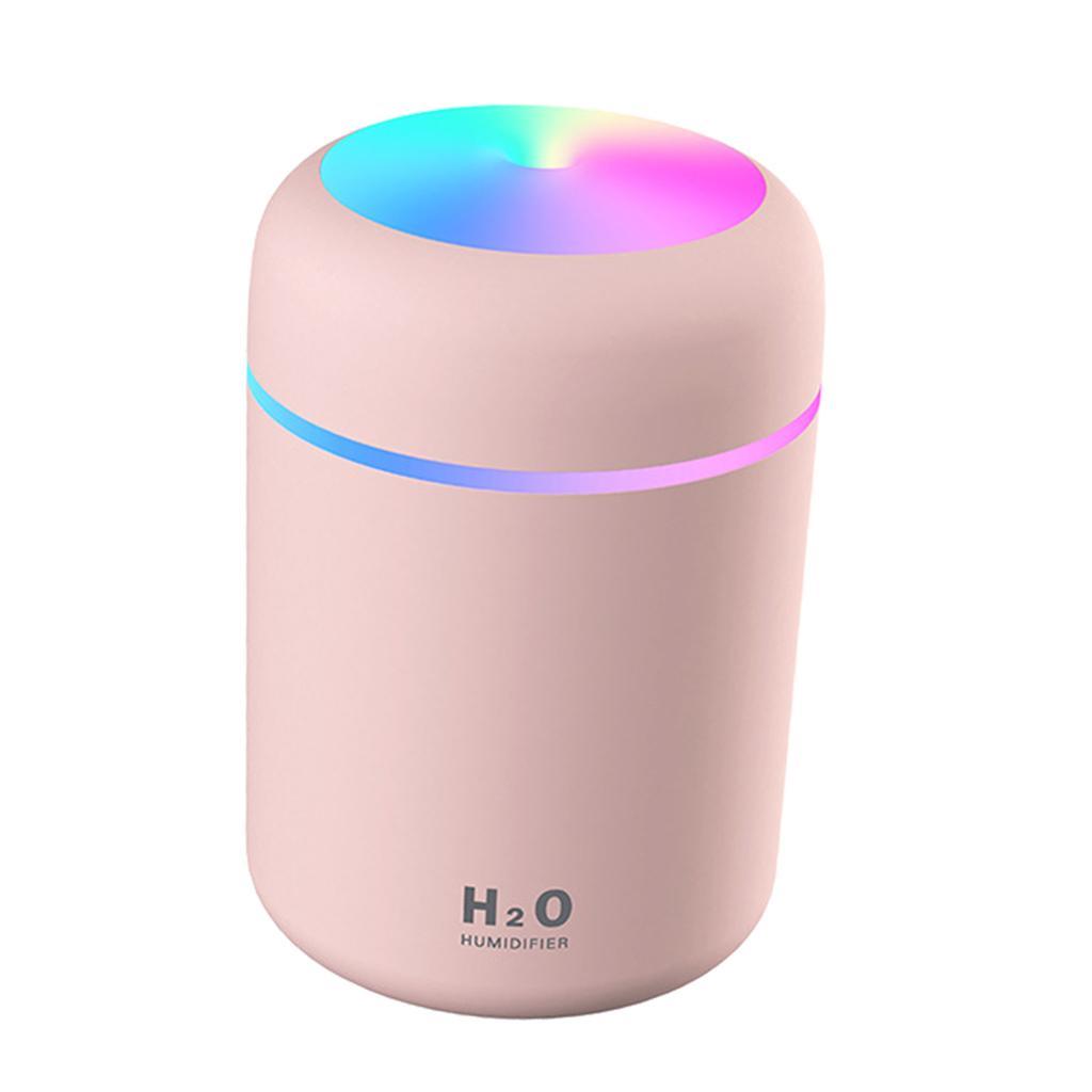 USB Air Humidifier with Pink Essential Oils Diffuser + 10 Pieces of Cotton