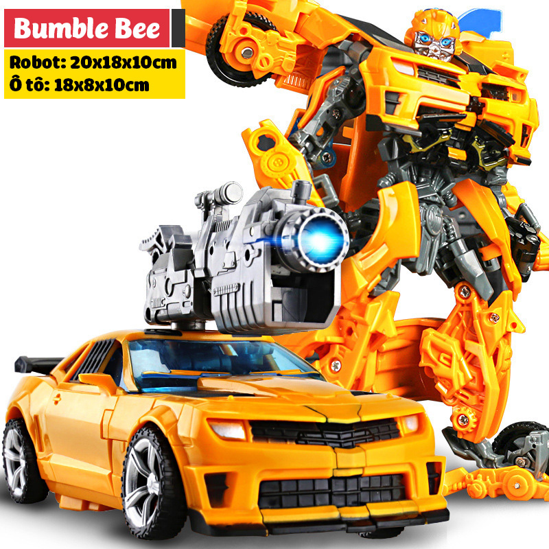 Robot biến hình ôtô Transformer cao 20cm mẫu Bumble Bee BB-20 Đồ chơi biến hình rèn luyện trí tuệ cho bé