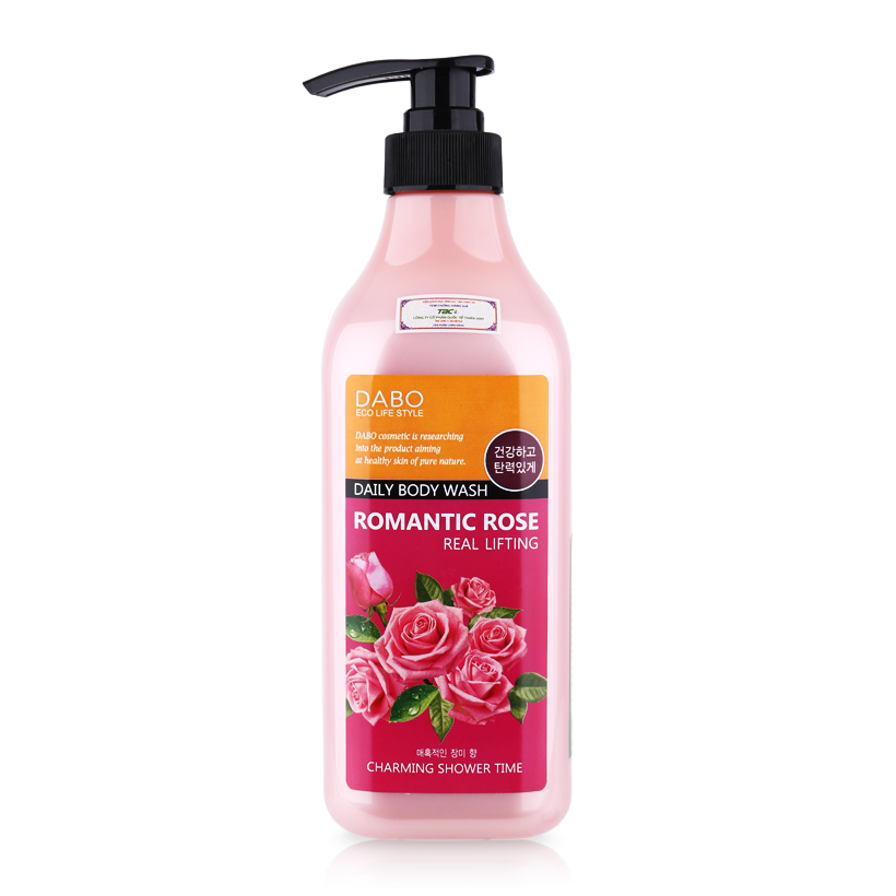 Combo 1 sữa tắm hương nước hoa hồng Dabo Romantic Rose Hàn quốc ( 750ml) + 2 Bông tắm