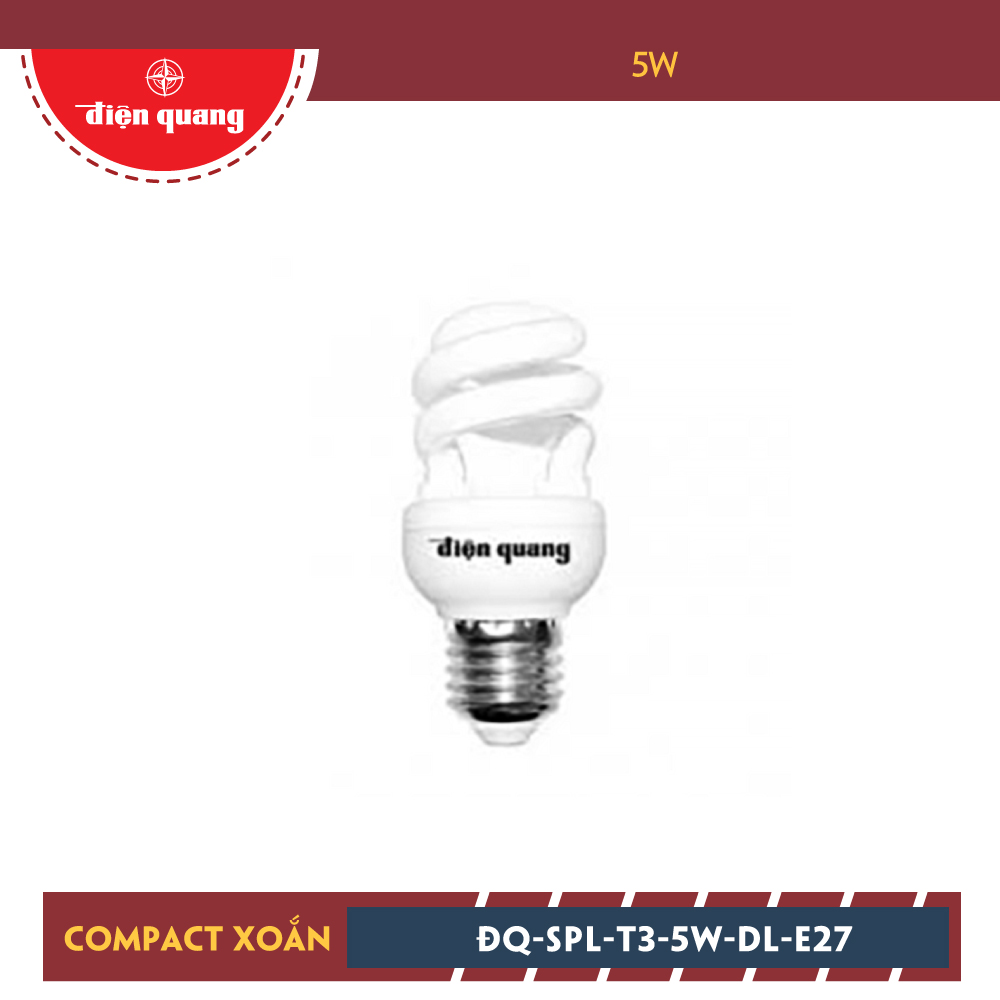 Đèn Compact xoắn Điện Quang ĐQ-SPL-T3-5W-DL-E27