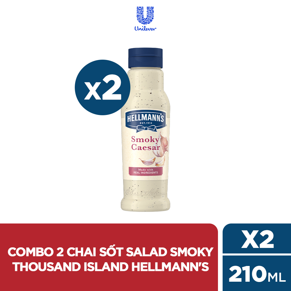 Combo 2 chai Xốt salad Hellmann's Smoky Thousand Island 210ml
