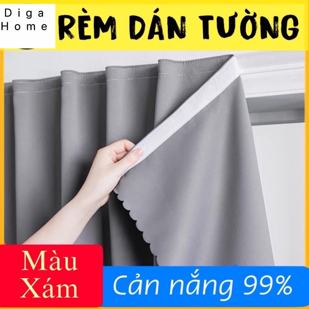 Rèm dán tường màu xám,trang trí cửa sổ, vải thô che nắng 100